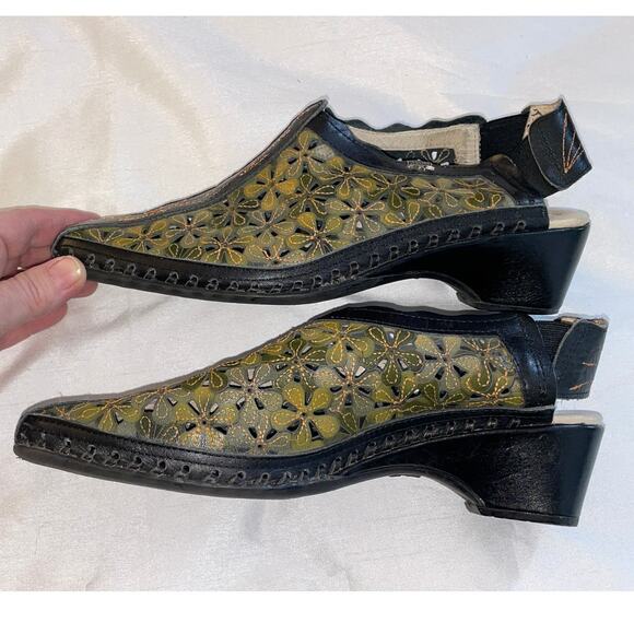 Pikolinos ROMANA Heeled Sandals - Women's Size 37 -‎ Made in Spain - Floral - Picture 5 of 13